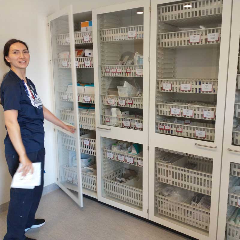 Depot højskab med glasdør Cisi Systems