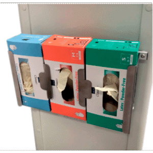 Holder for 3 pakker handsker, rustfri, for tilbehørsskinne Cisi Systems