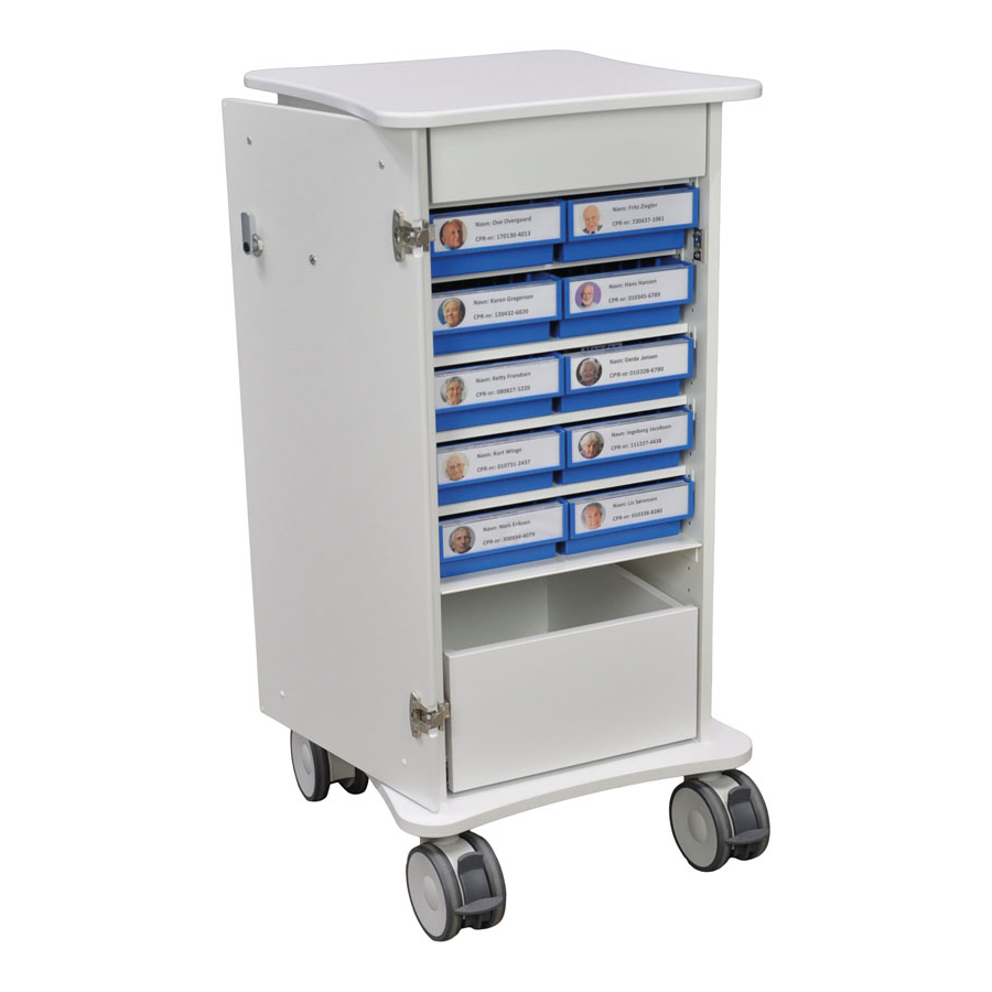 Medicinvogn - Smal - 50x55x95-105 cm Cisi Systems