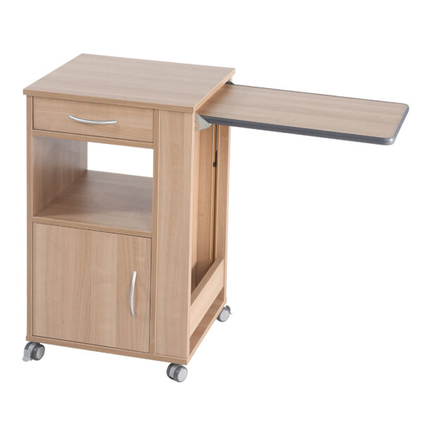 Sengebord med opbevaring og opklappelig bordplade - Image 2
