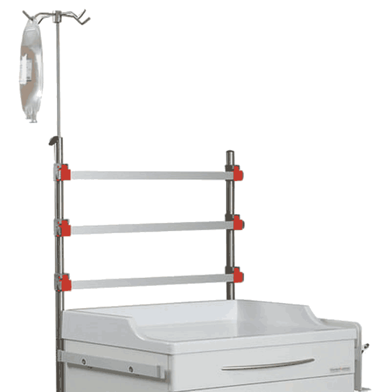 Dropstativ-hoejdejusterbart-med-fire-kroge Kørehåndtag til skuffevogne
