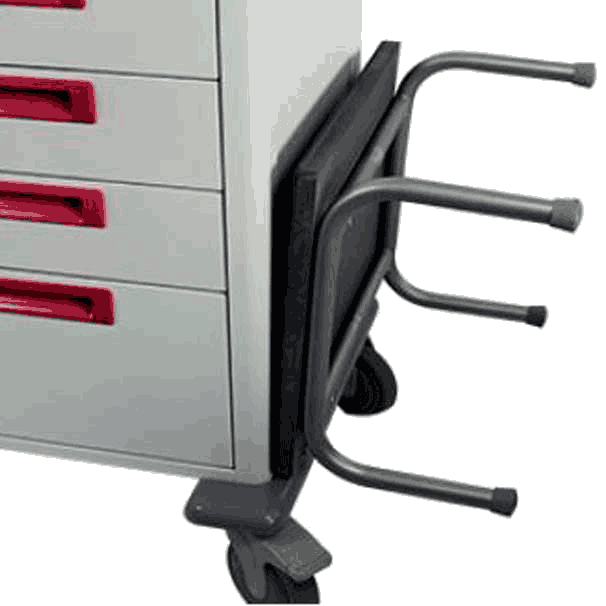 Et-trinskammel-til-skuffevogn-(1) Kassette med låg til label-ruller Cisi Systems